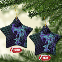 Purple Paradise Hawaii Ceramic Ornament Hammerhead Shark Tattoo Curve Polynesian - Polynesian Pride