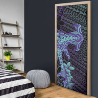 Purple Paradise Hawaii Door Cover Hammerhead Shark Tattoo Curve Polynesian - Polynesian Pride