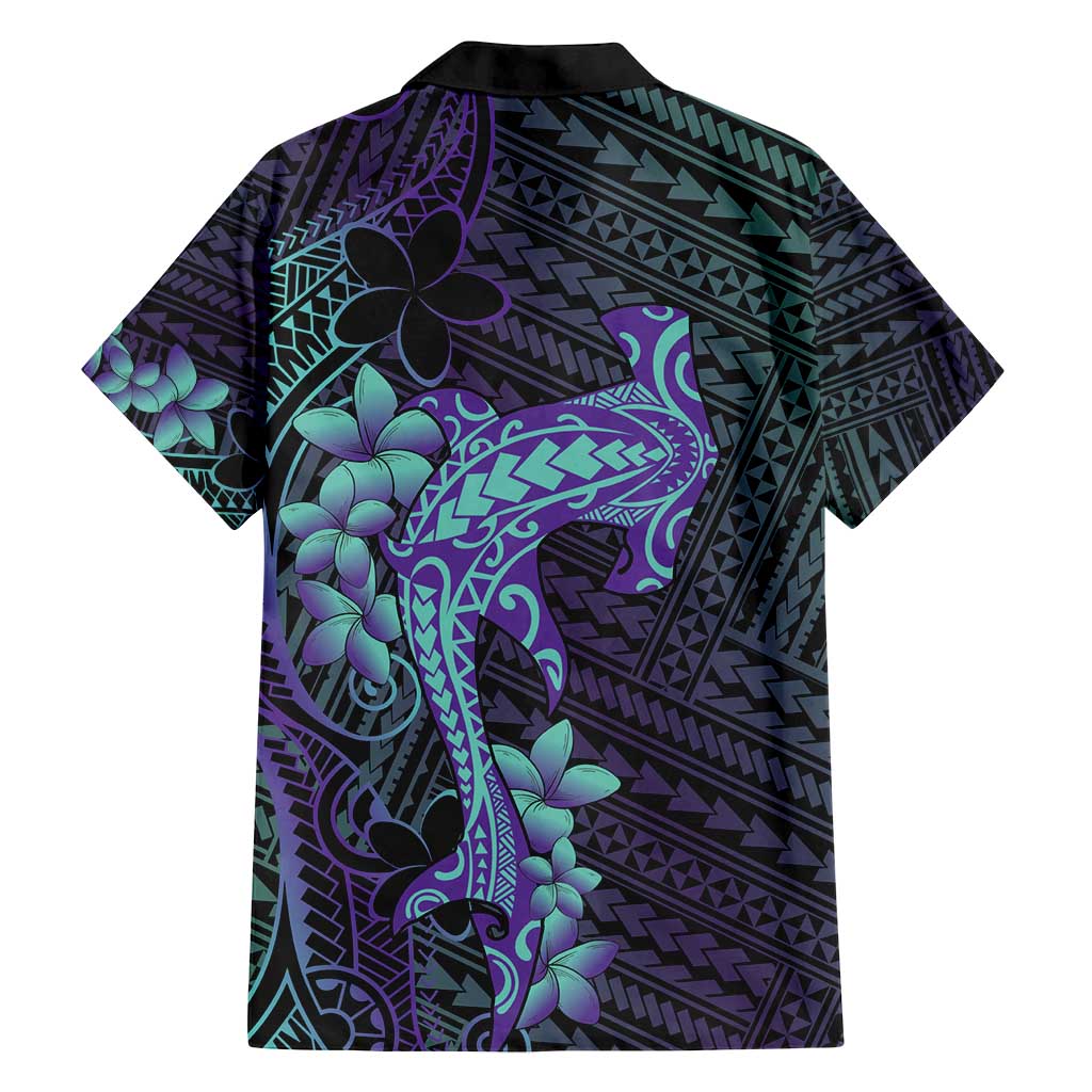 Purple Paradise Hawaii Family Matching Long Sleeve Bodycon Dress and Hawaiian Shirt Hammerhead Shark Tattoo Curve Polynesian LT14 - Polynesian Pride