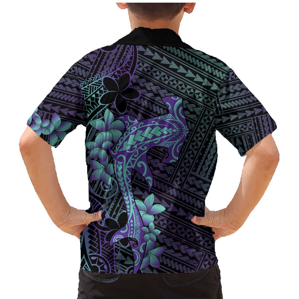 Purple Paradise Hawaii Family Matching Mermaid Dress and Hawaiian Shirt Hammerhead Shark Tattoo Curve Polynesian LT14 - Polynesian Pride