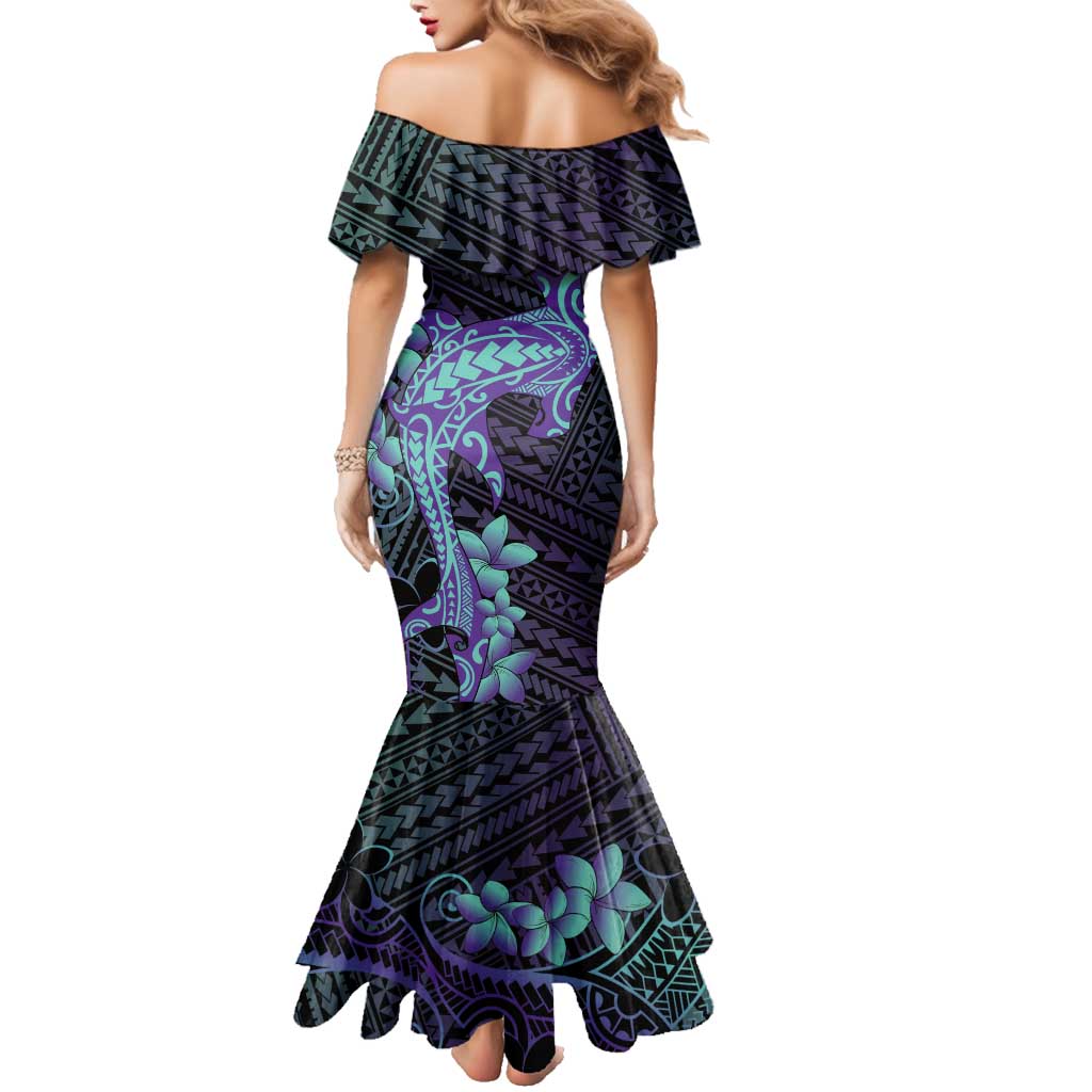 Purple Paradise Hawaii Family Matching Mermaid Dress and Hawaiian Shirt Hammerhead Shark Tattoo Curve Polynesian LT14 - Polynesian Pride