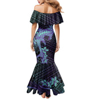 Purple Paradise Hawaii Family Matching Mermaid Dress and Hawaiian Shirt Hammerhead Shark Tattoo Curve Polynesian LT14 - Polynesian Pride