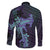 Purple Paradise Hawaii Family Matching Puletasi and Hawaiian Shirt Hammerhead Shark Tattoo Curve Polynesian - Polynesian Pride