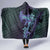 Purple Paradise Hawaii Hooded Blanket Hammerhead Shark Tattoo Curve Polynesian - Polynesian Pride