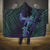Purple Paradise Hawaii Hooded Blanket Hammerhead Shark Tattoo Curve Polynesian - Polynesian Pride