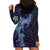 Purple Paradise Hawaii Hoodie Dress Hammerhead Shark Tattoo Curve Polynesian - Polynesian Pride