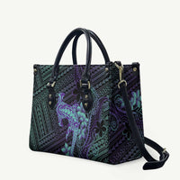 Purple Paradise Hawaii Leather Bag Hammerhead Shark Tattoo Curve Polynesian - Polynesian Pride