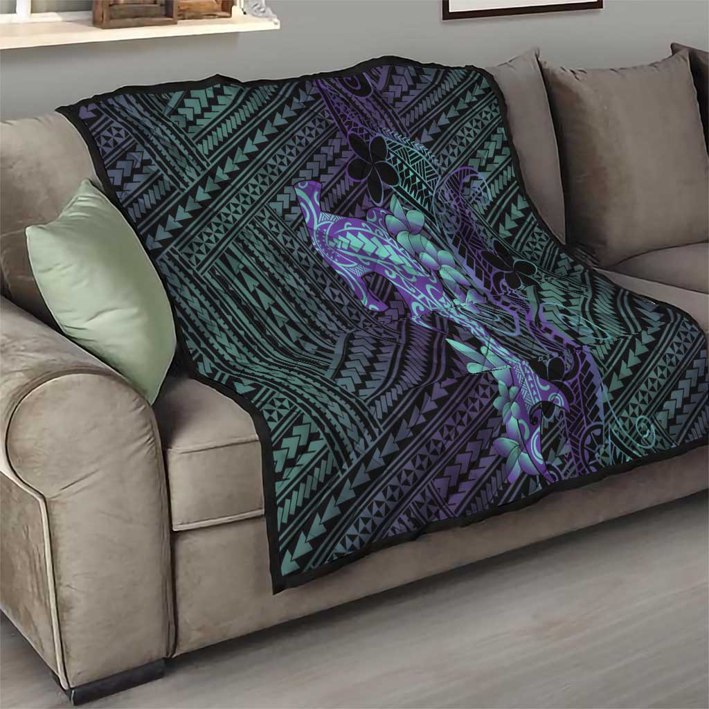 Purple Paradise Hawaii Quilt Hammerhead Shark Tattoo Curve Polynesian - Polynesian Pride
