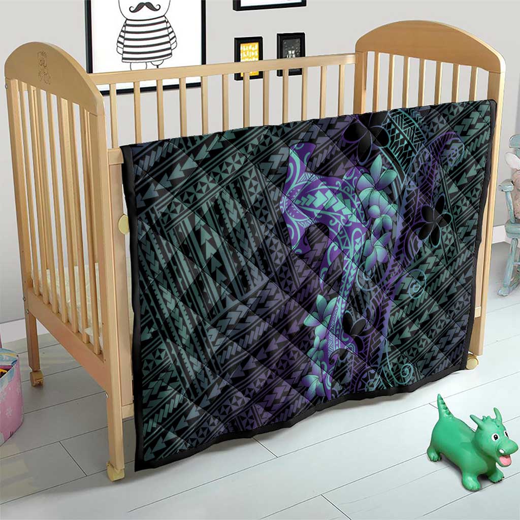 Purple Paradise Hawaii Quilt Hammerhead Shark Tattoo Curve Polynesian - Polynesian Pride