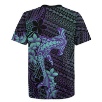 Purple Paradise Hawaii Rugby Jersey Hammerhead Shark Tattoo Curve Polynesian - Polynesian Pride