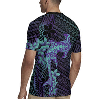 Purple Paradise Hawaii Rugby Jersey Hammerhead Shark Tattoo Curve Polynesian - Polynesian Pride