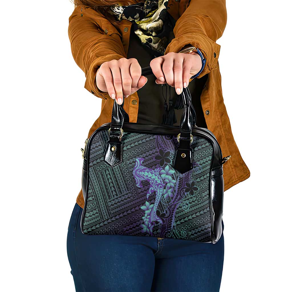 Purple Paradise Hawaii Shoulder Handbag Hammerhead Shark Tattoo Curve Polynesian - Polynesian Pride