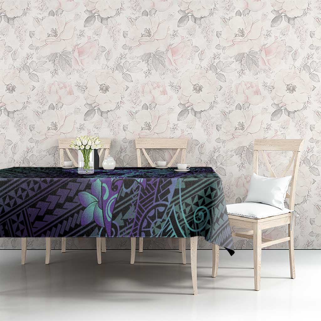 Purple Paradise Hawaii Tablecloth Hammerhead Shark Tattoo Curve Polynesian - Polynesian Pride