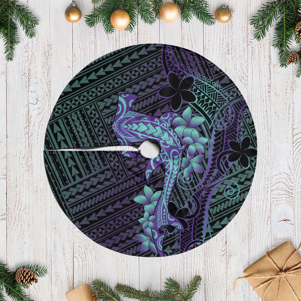 Purple Paradise Hawaii Tree Skirt Hammerhead Shark Tattoo Curve Polynesian - Polynesian Pride