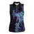 Purple Paradise Hawaii Women Sleeveless Polo Shirt Hammerhead Shark Tattoo Curve Polynesian - Polynesian Pride