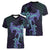 Purple Paradise Hawaii Women V-Neck T-Shirt Hammerhead Shark Tattoo Curve Polynesian - Polynesian Pride