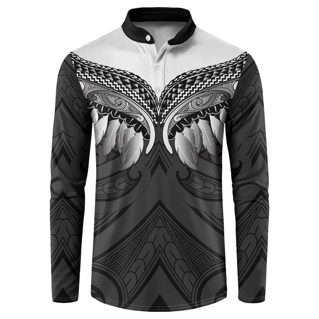 Poutama Korowai New Zealand Button Sweatshirt Aotearoa Maori Tattoo - Polynesian Pride