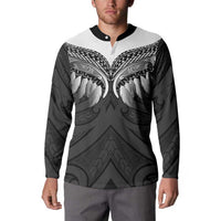 Poutama Korowai New Zealand Button Sweatshirt Aotearoa Maori Tattoo - Polynesian Pride