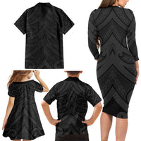 Poutama Korowai New Zealand Family Matching Long Sleeve Bodycon Dress and Hawaiian Shirt Aotearoa Maori Tattoo LT14 - Polynesian Pride