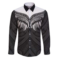 Poutama Korowai New Zealand Family Matching Off The Shoulder Long Sleeve Dress and Hawaiian Shirt Aotearoa Maori Tattoo - Polynesian Pride