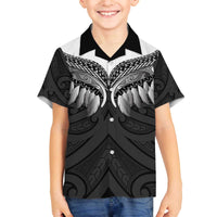 Poutama Korowai New Zealand Family Matching Off The Shoulder Long Sleeve Dress and Hawaiian Shirt Aotearoa Maori Tattoo - Polynesian Pride