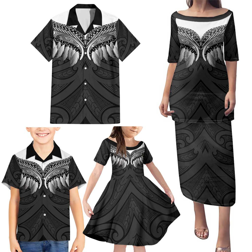 Poutama Korowai New Zealand Family Matching Puletasi and Hawaiian Shirt Aotearoa Maori Tattoo - Polynesian Pride