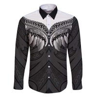Poutama Korowai New Zealand Family Matching Short Sleeve Bodycon Dress and Hawaiian Shirt Aotearoa Maori Tattoo LT14 Dad's Shirt - Long Sleeve Black - Polynesian Pride