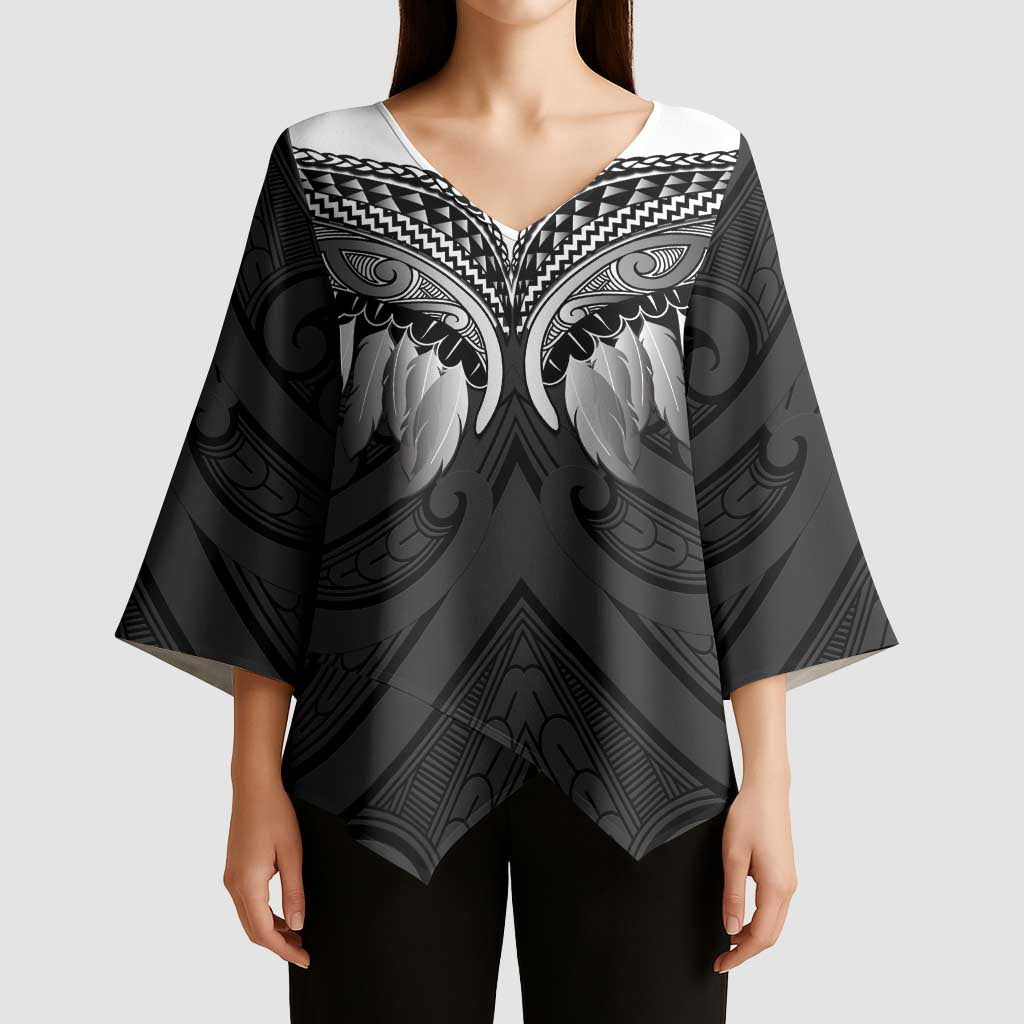 Poutama Korowai New Zealand Kimono Sleeve Blouse Aotearoa Maori Tattoo - Polynesian Pride