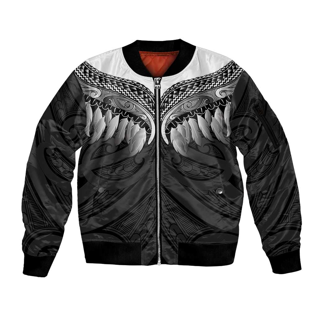 Poutama Korowai New Zealand Sleeve Zip Bomber Jacket Aotearoa Maori Tattoo - Polynesian Pride