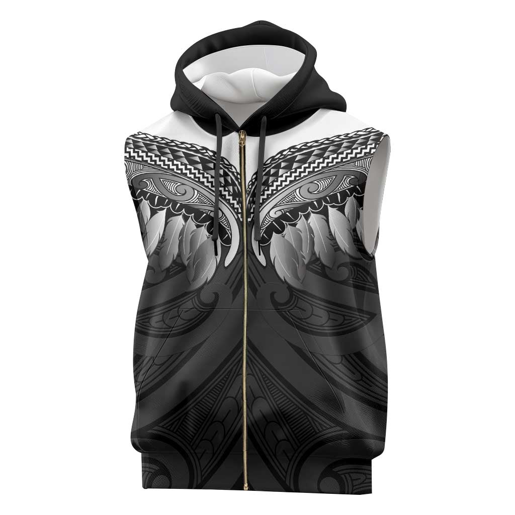 Poutama Korowai New Zealand Sleeveless Zip Hoodie Aotearoa Maori Tattoo - Polynesian Pride