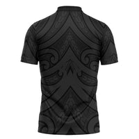 Poutama Korowai New Zealand Zipper Polo Shirt Aotearoa Maori Tattoo - Polynesian Pride