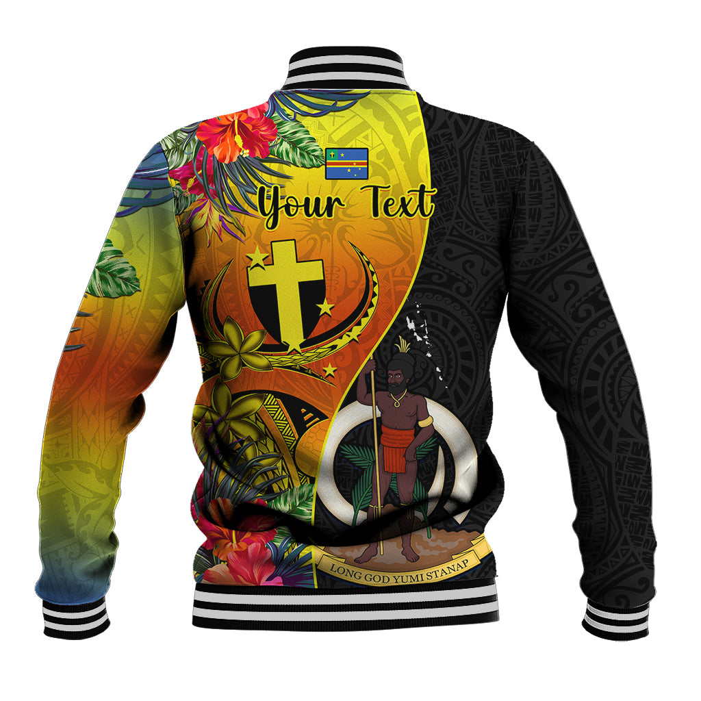 personalised-vanuatu-tafea-day-baseball-jacket-coat-of-arms-mix-tropical-flowers