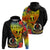 Personalised Vanuatu Tafea Day Hoodie Coat Of Arms Mix Tropical Flowers LT14 - Polynesian Pride