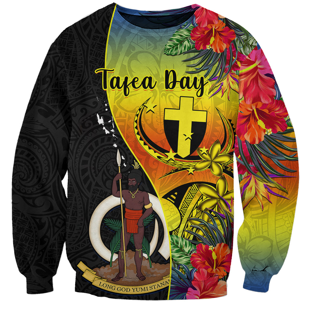 personalised-vanuatu-tafea-day-sweatshirt-coat-of-arms-mix-tropical-flowers