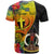 Personalised Vanuatu Tafea Day T Shirt Coat Of Arms Mix Tropical Flowers LT14 - Polynesian Pride