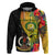 Vanuatu Torba Day Hoodie Coat Of Arms Mix Tropical Flowers LT14 Black - Polynesian Pride