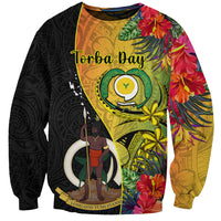 personalised-vanuatu-torba-day-sweatshirt-coat-of-arms-mix-tropical-flowers