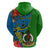 Personalised Vanuatu Malampa Day Hoodie Coat Of Arms Mix Tropical Flowers LT14 - Polynesian Pride