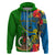 Personalised Vanuatu Malampa Day Hoodie Coat Of Arms Mix Tropical Flowers LT14 - Polynesian Pride