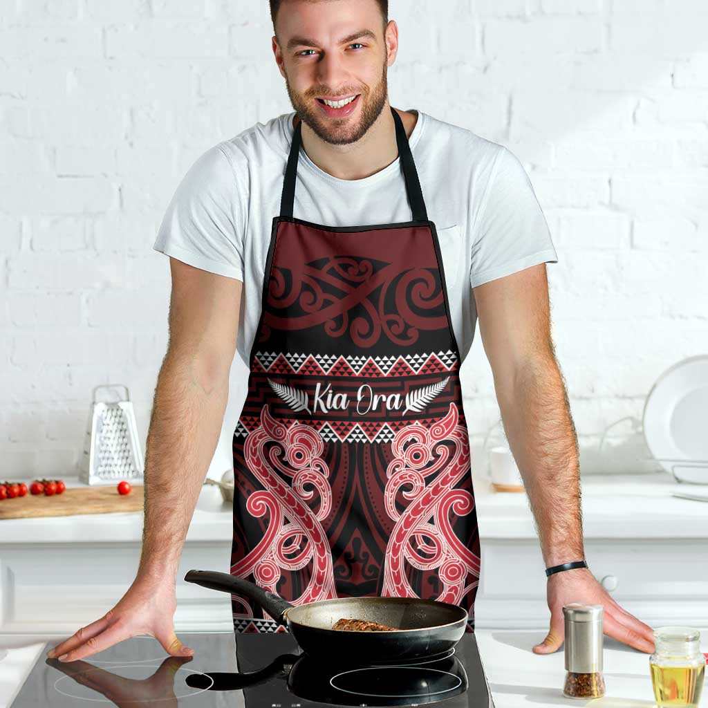 Kia Ora New Zealand Apron Maori Language Week Whero Taniko Motif - Polynesian Pride