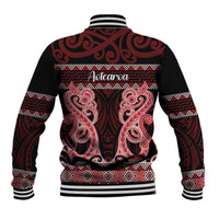 Kia Ora New Zealand Baseball Jacket Maori Language Week Whero Taniko Motif - Polynesian Pride