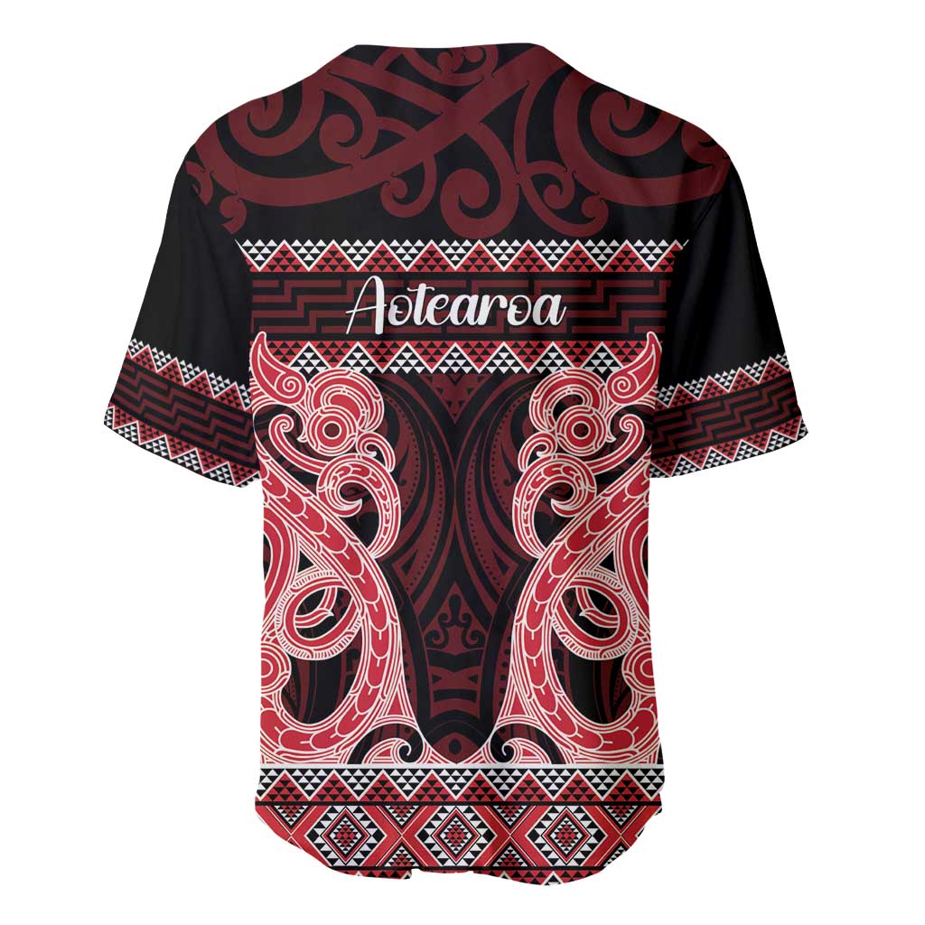 Kia Ora New Zealand Baseball Jersey Maori Language Week Whero Taniko Motif - Polynesian Pride