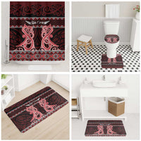Kia Ora New Zealand Bathroom Set Maori Language Week Whero Taniko Motif - Polynesian Pride