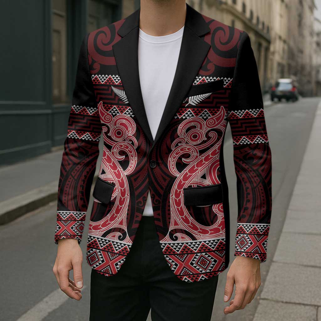 Kia Ora New Zealand Blazer Maori Language Week Whero Taniko Motif - Polynesian Pride