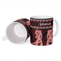 Kia Ora New Zealand Ceramic Mug Maori Language Week Whero Taniko Motif - Polynesian Pride