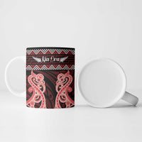 Kia Ora New Zealand Ceramic Mug Maori Language Week Whero Taniko Motif - Polynesian Pride