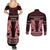 Kia Ora New Zealand Couples Matching Summer Maxi Dress and Long Sleeve Button Shirt Maori Language Week Whero Taniko Motif - Polynesian Pride