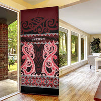 Kia Ora New Zealand Door Cover Maori Language Week Whero Taniko Motif - Polynesian Pride