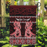 Kia Ora New Zealand Garden Flag Maori Language Week Whero Taniko Motif - Polynesian Pride