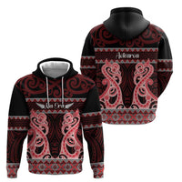 Kia Ora New Zealand Hoodie Maori Language Week Whero Taniko Motif - Polynesian Pride